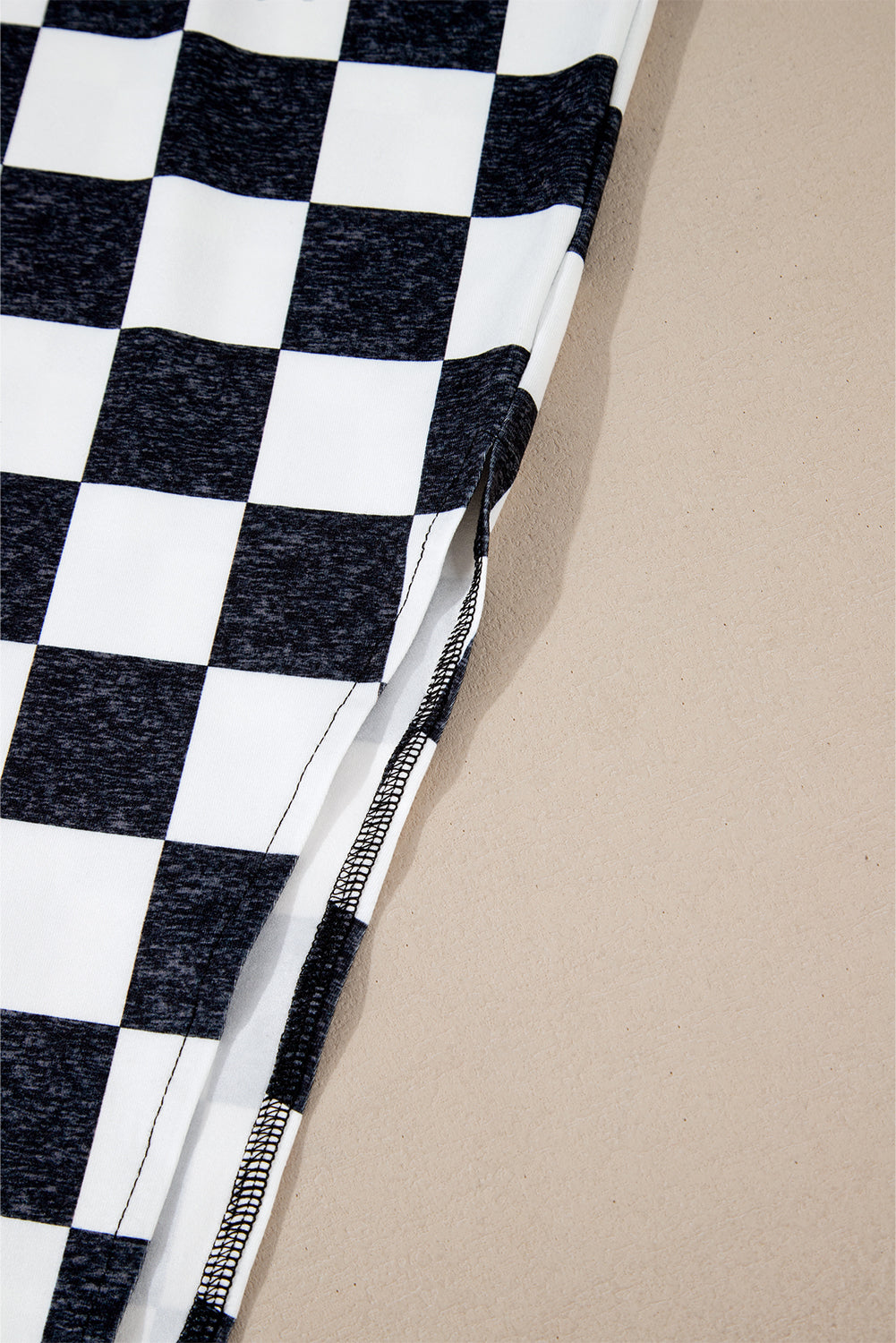 Stacey B's Rose Checkered Print Side Slit Slim Fit Midi Skirt