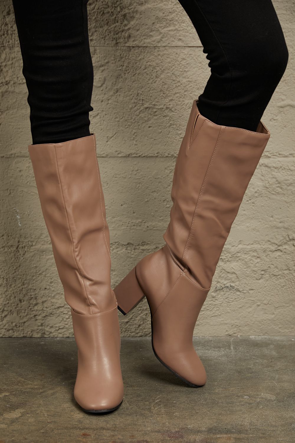 Stacey B's East Lion Corp Block Heel Knee High Boots