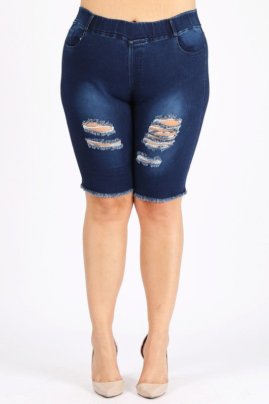 Stacey B's Plus Size Jeggings Bermuda Pants