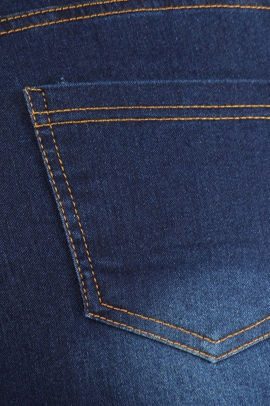 Stacey B's Plus Size High Waist Ripped Denim Jeggings Pants