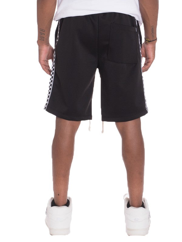 Stacey B's Mens Checkered Stripe Track Shorts