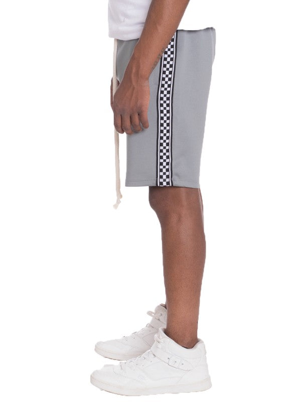 Stacey B's Mens Checkered Stripe Track Shorts