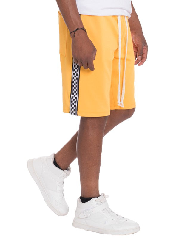 Stacey B's Mens Checkered Stripe Track Shorts