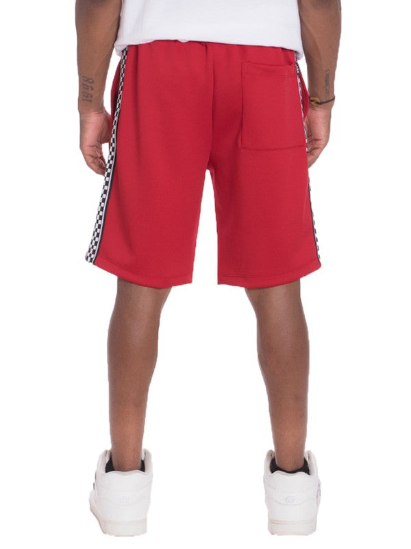 Stacey B's Mens Checkered Stripe Track Shorts