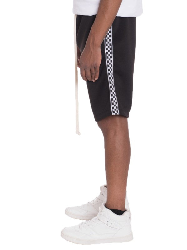Stacey B's Mens Checkered Stripe Track Shorts