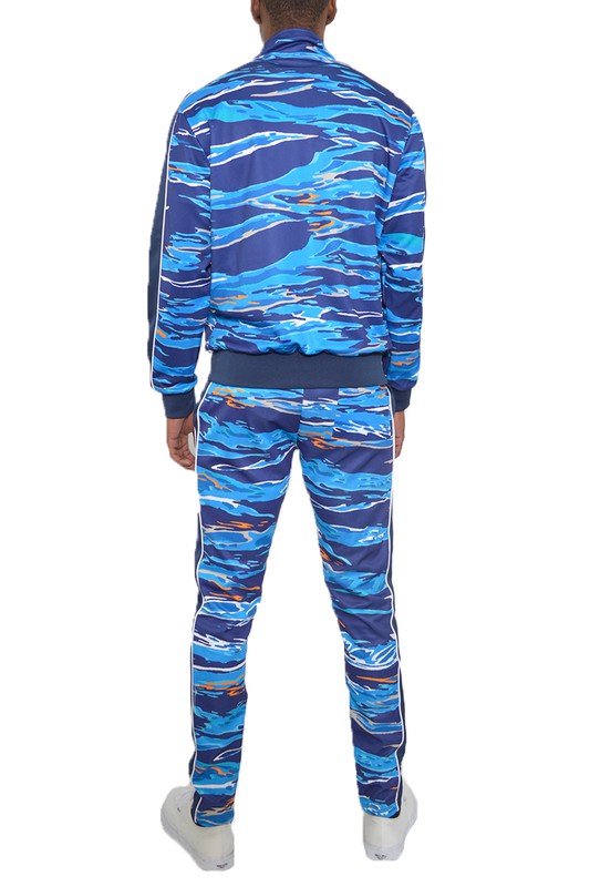Stacey B's Mens Print Full Zip Track Suit Set