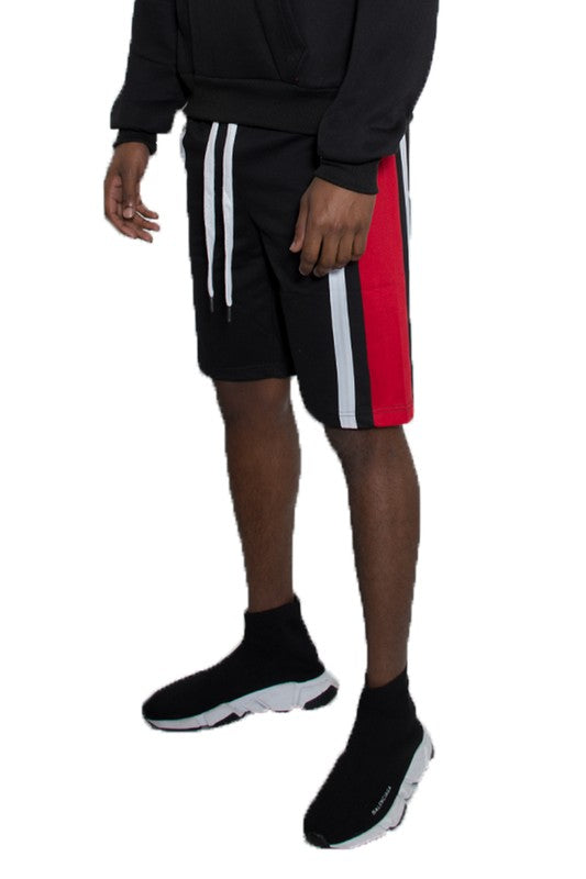 Stacey B's Mens Color Block Stripe Sweat Shorts