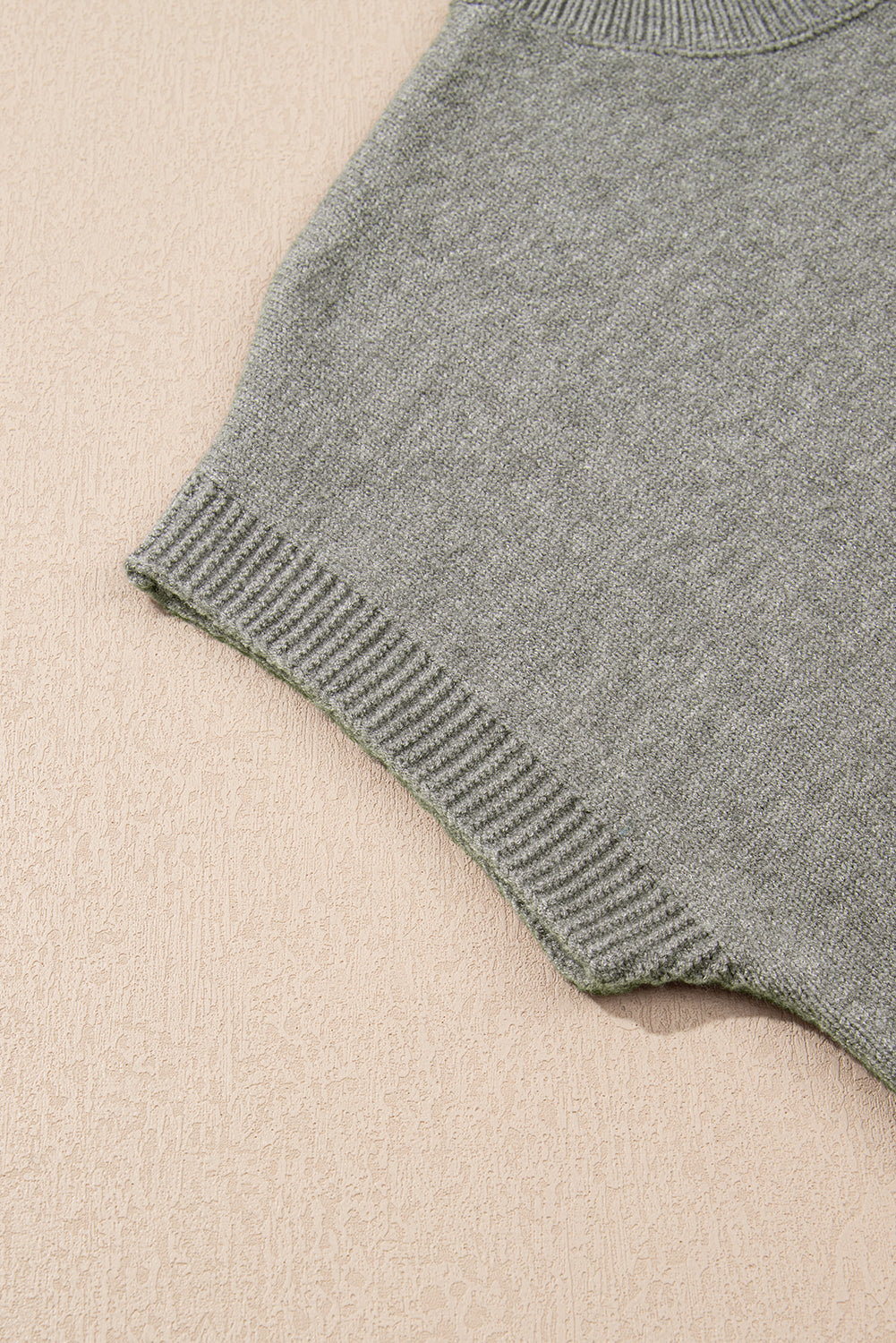 Stacey B's High Flower Pattern Ribbed Trim Short Sleeve Boxy Sweater