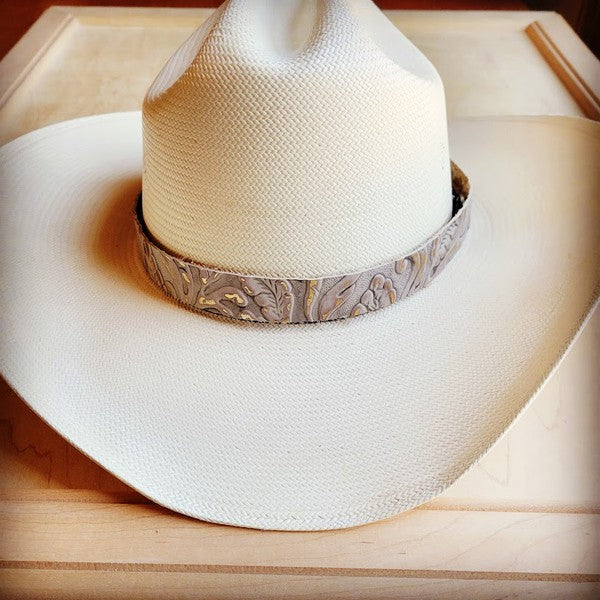 Stacey B's Gilded Cowboy Turquoise Embossed Leather Hat Band