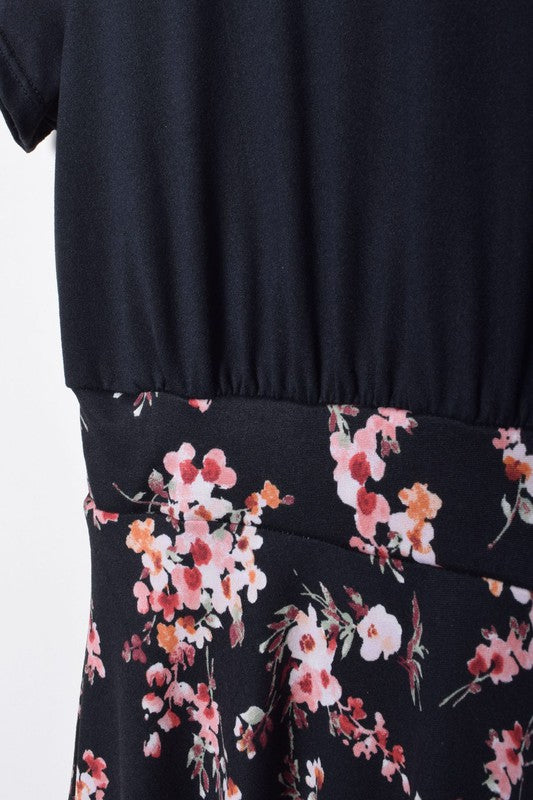 Stacey B's Plus Floral Band Flare Dress