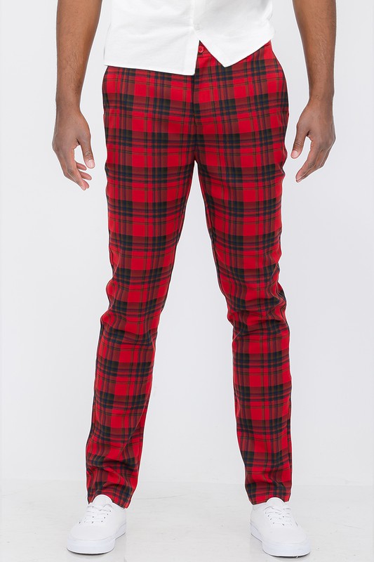 Stacey B's Mens Plaid Trouser Pants