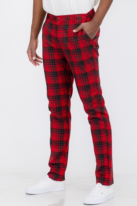 Stacey B's Mens Plaid Trouser Pants