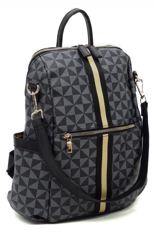 Stacey B's PM Monogram Striped Convertible Backpack