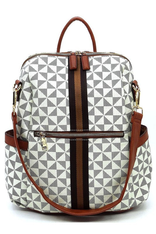 Stacey B's PM Monogram Striped Convertible Backpack