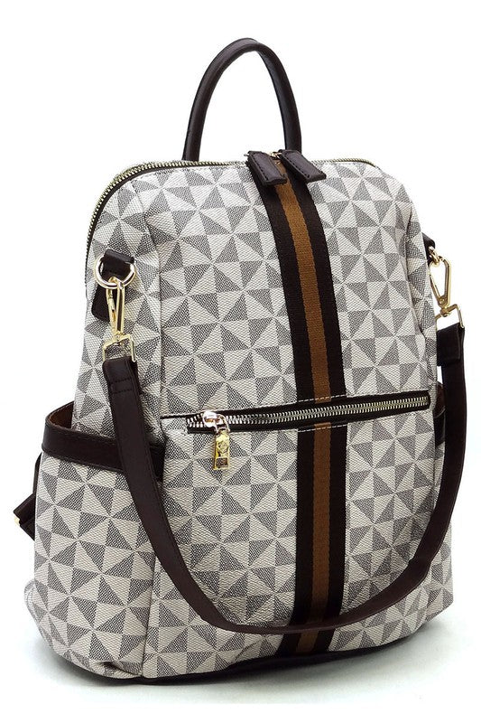 Stacey B's PM Monogram Striped Convertible Backpack