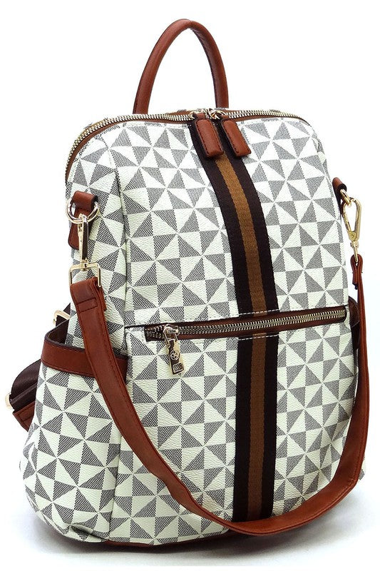 Stacey B's PM Monogram Striped Convertible Backpack