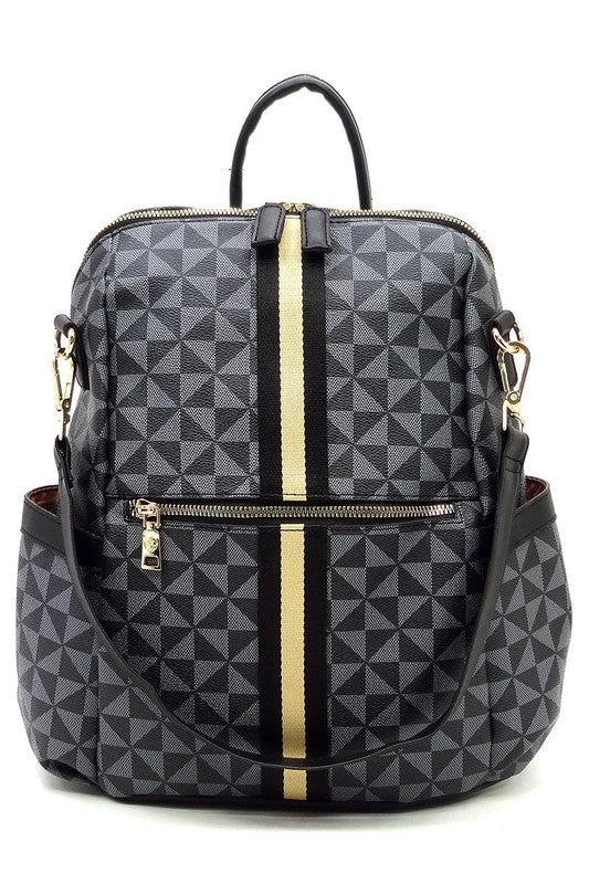 Stacey B's PM Monogram Striped Convertible Backpack