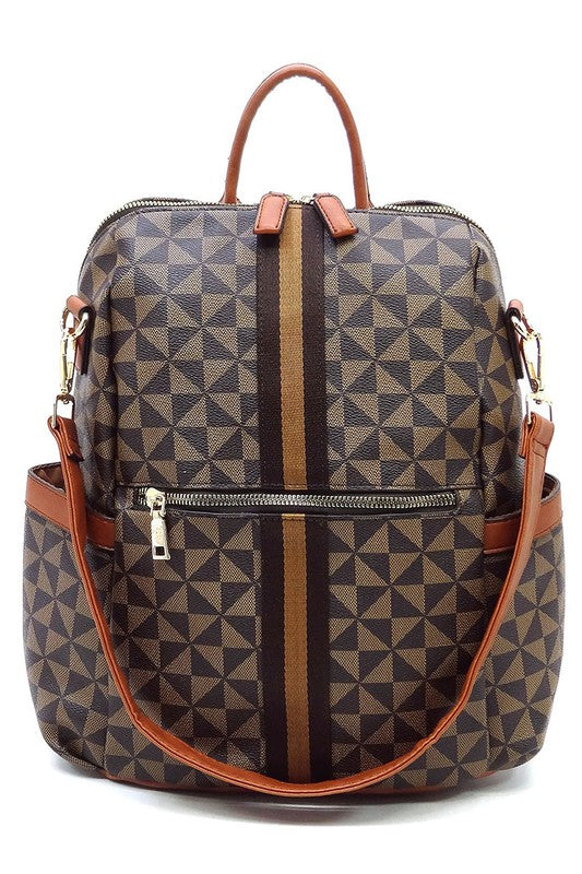Stacey B's PM Monogram Striped Convertible Backpack