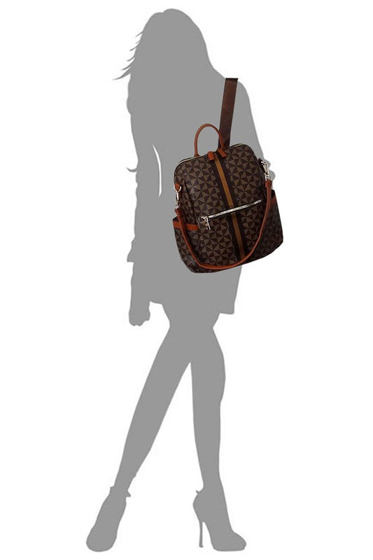 Stacey B's PM Monogram Striped Convertible Backpack