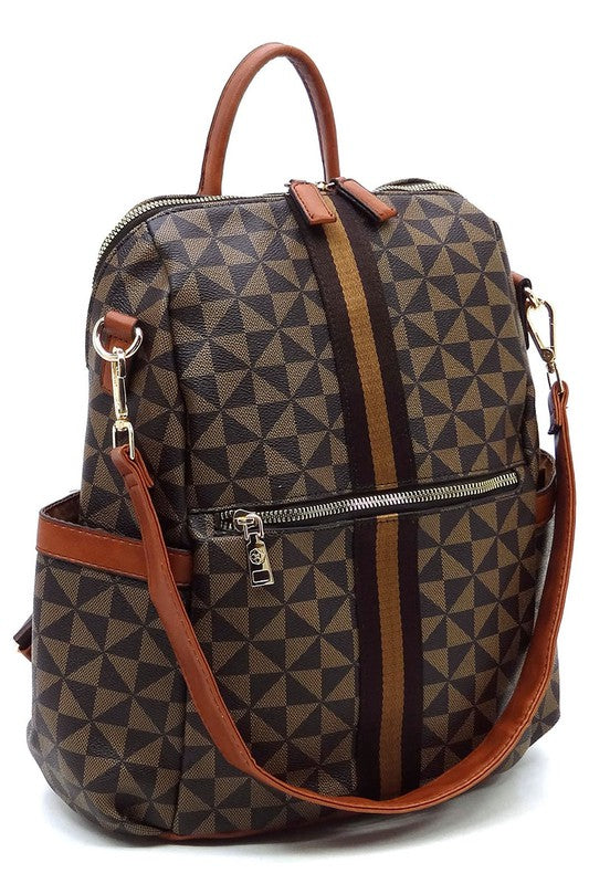 Stacey B's PM Monogram Striped Convertible Backpack