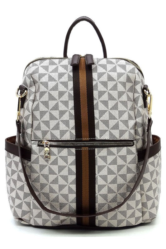 Stacey B's PM Monogram Striped Convertible Backpack