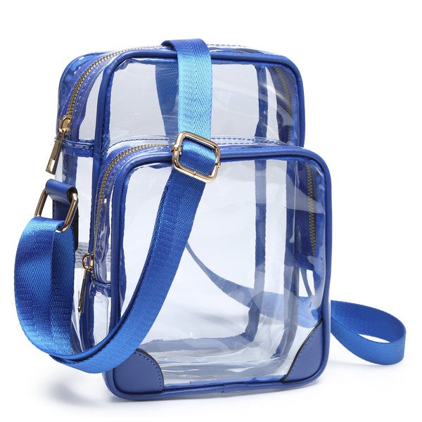 Stacey B's See Thru Multi Compartment Crossbody Bag