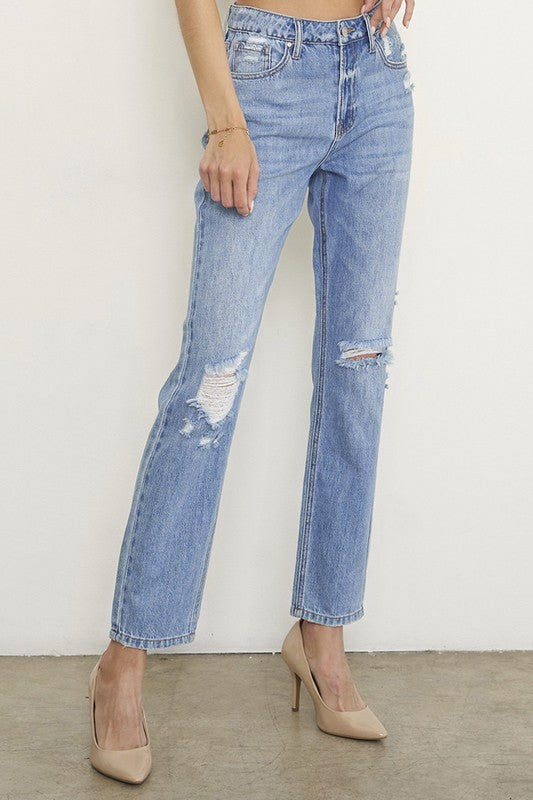 Stacey B's High Rise Distressed Girlfriend Jean
