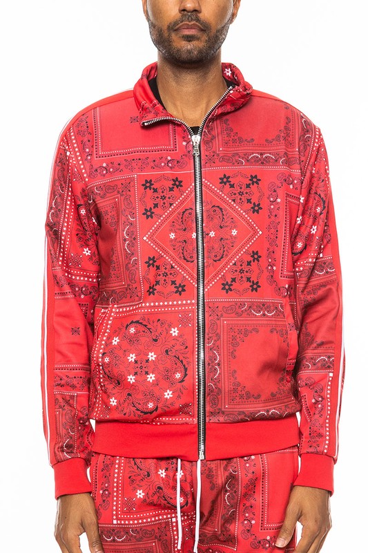 Stacey B's Mens Paisley Bandana Track Jacket