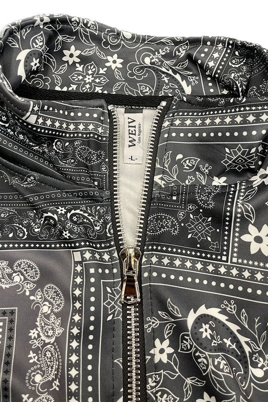 Stacey B's Mens Paisley Bandana Track Jacket