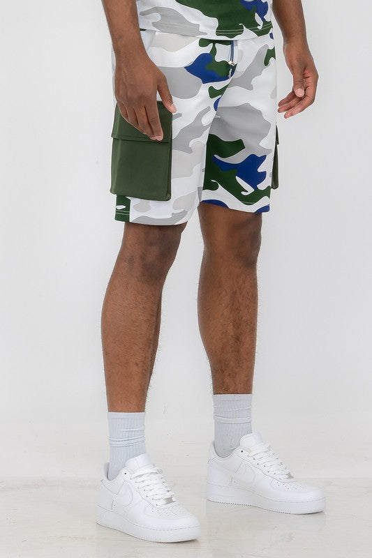 Stacey B's Mens Full Camo Sweat Shorts