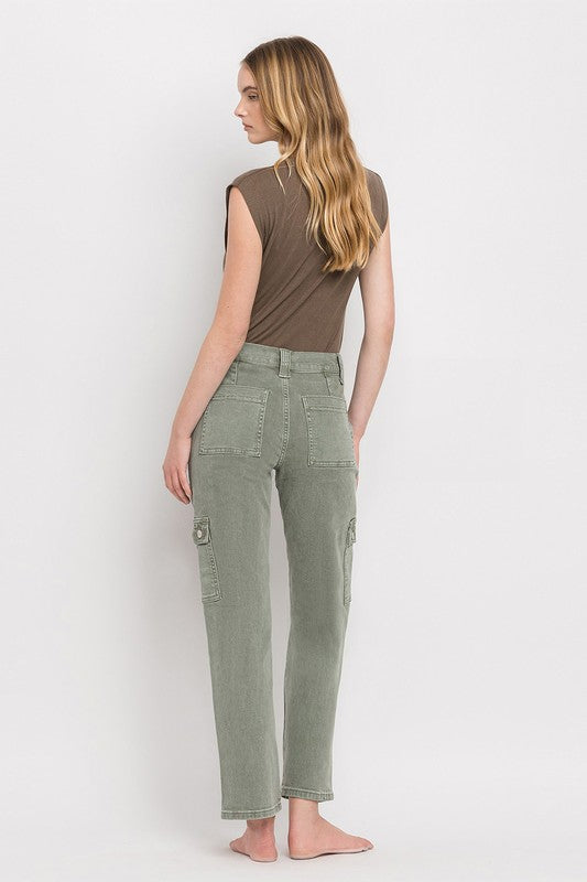 Stacey B's High Rise Cargo Straight Jeans