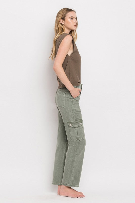 Stacey B's High Rise Cargo Straight Jeans