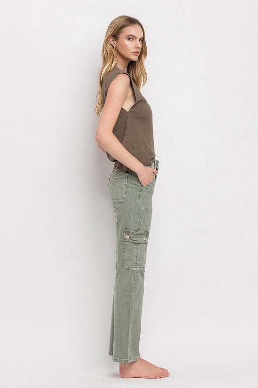 Stacey B's High Rise Cargo Straight Jeans