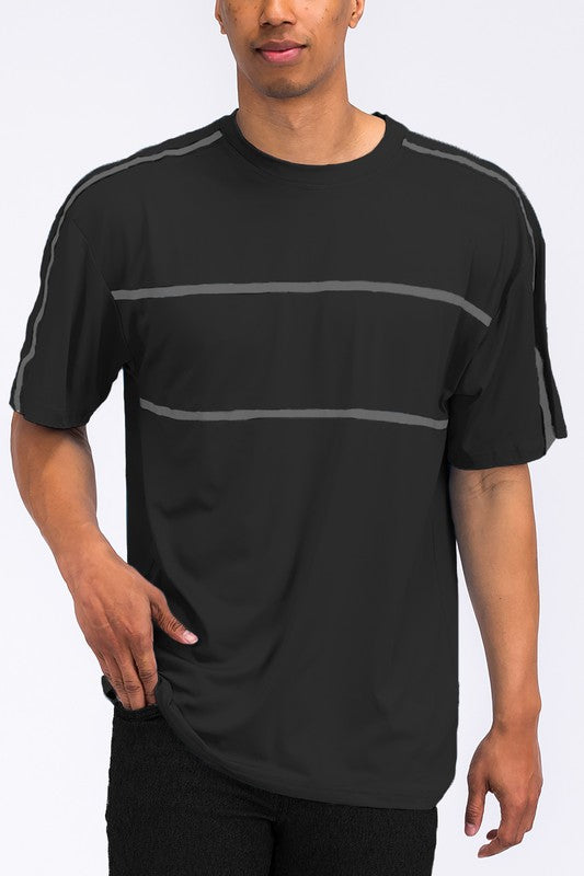 Stacey B's Round Neck Tape Stripe T Shirt