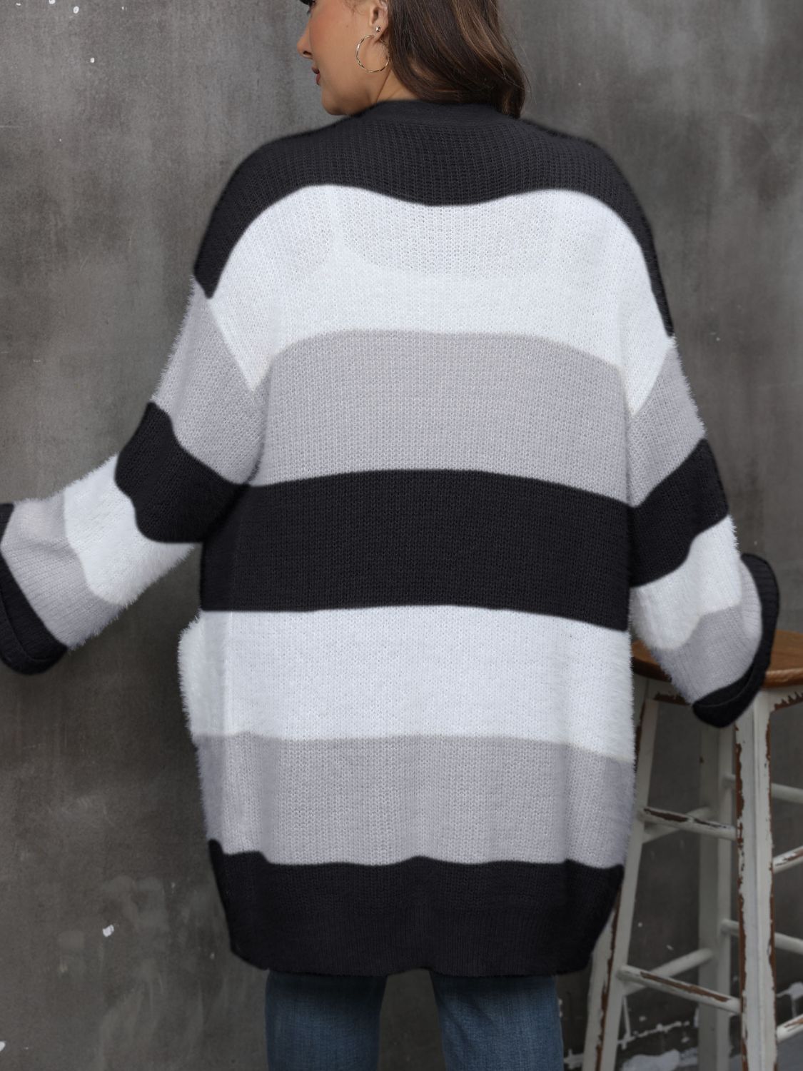 Stacey B's Open Front Long Sleeve Cardigan