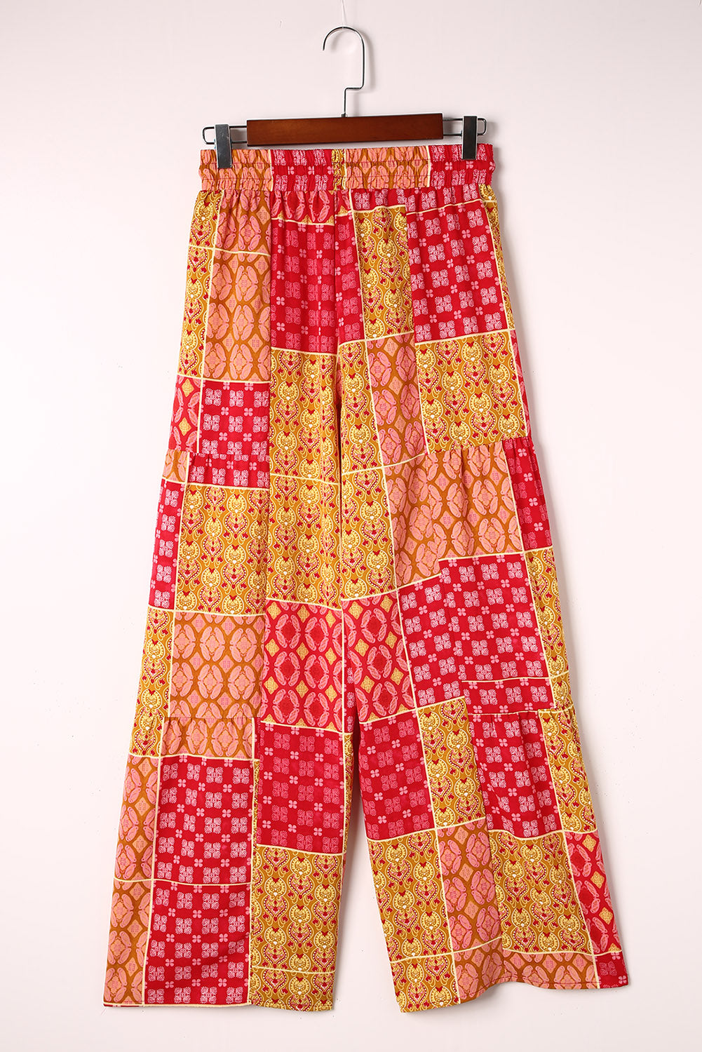 Stacey B's Bohemian Patchwork Drawstring Wide Leg Pants