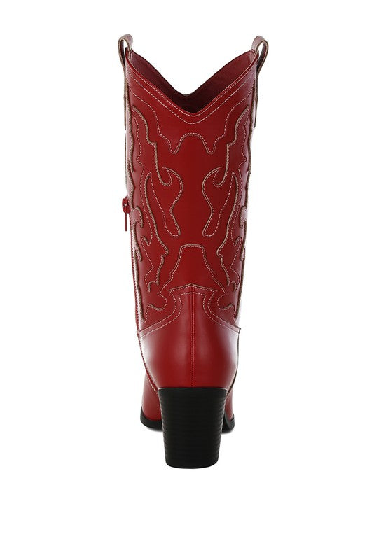 Stacey B's Pakito Patchwork Detail Cowboy Boots