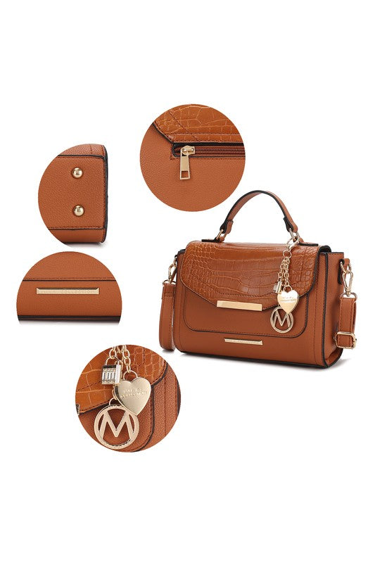 Stacey B's MKF Collection Sylvie Croco Embossed Shoulder Mia