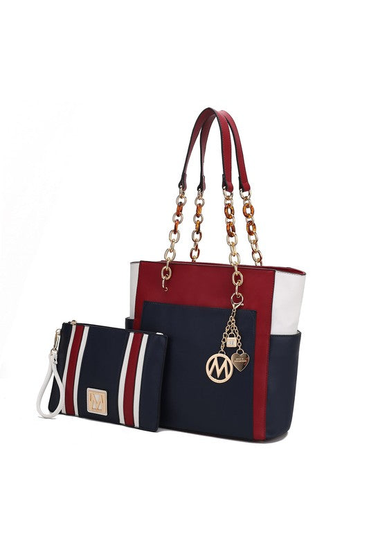 Stacey B's MKF Rochelle Color Block Tote with Wristlet Mia K