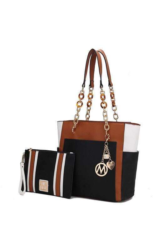 Stacey B's MKF Rochelle Color Block Tote with Wristlet Mia K