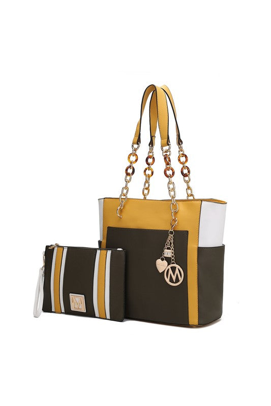Stacey B's MKF Rochelle Color Block Tote with Wristlet Mia K