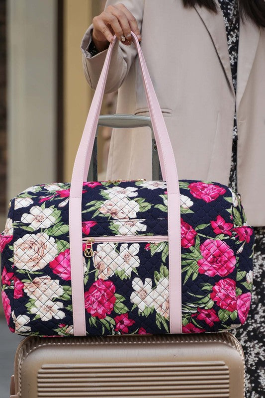 Stacey B's MKF Khelani Quilted Botanical Pattern Duffle Bag