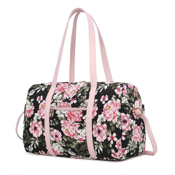 Stacey B's MKF Khelani Quilted Botanical Pattern Duffle Bag
