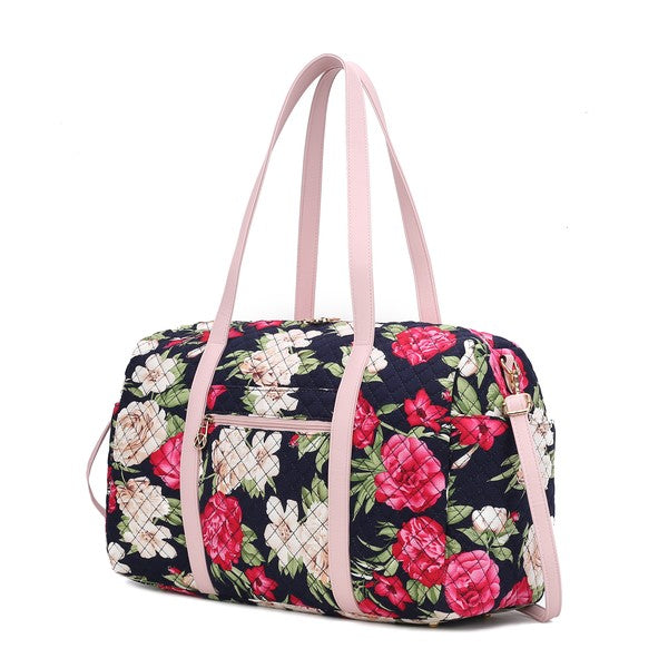 Stacey B's MKF Khelani Quilted Botanical Pattern Duffle Bag
