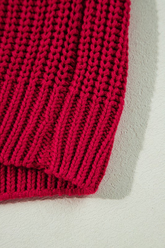 Stacey B's Off Shoulder Ribbed Knit Sweater