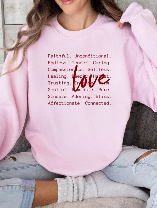 Stacey B's Love Words Graphic CrewNeck Sweatshirt