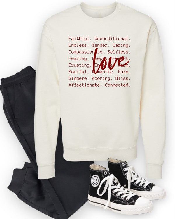 Stacey B's Love Words Graphic CrewNeck Sweatshirt