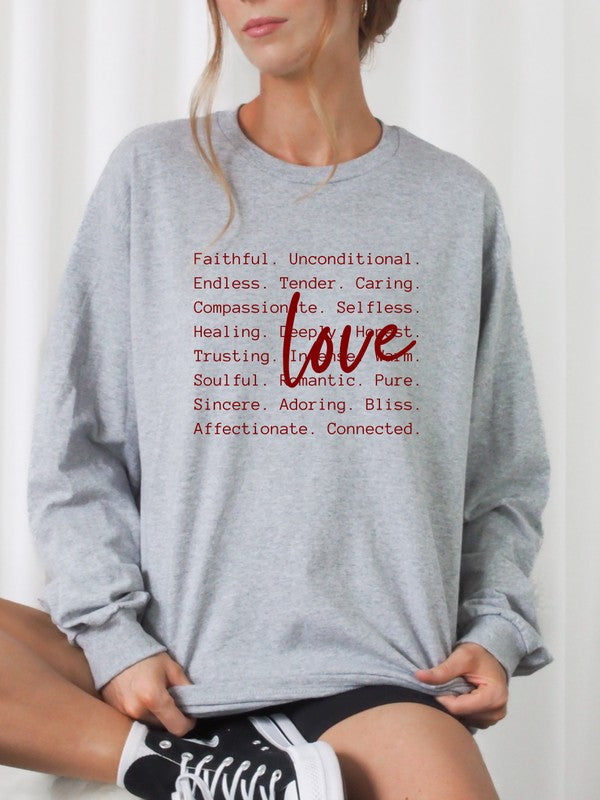 Stacey B's Love Words Graphic CrewNeck Sweatshirt