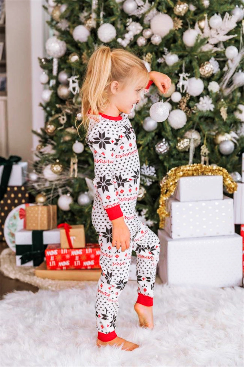 Stacey B's Snowflake Pattern Top and Pants Set