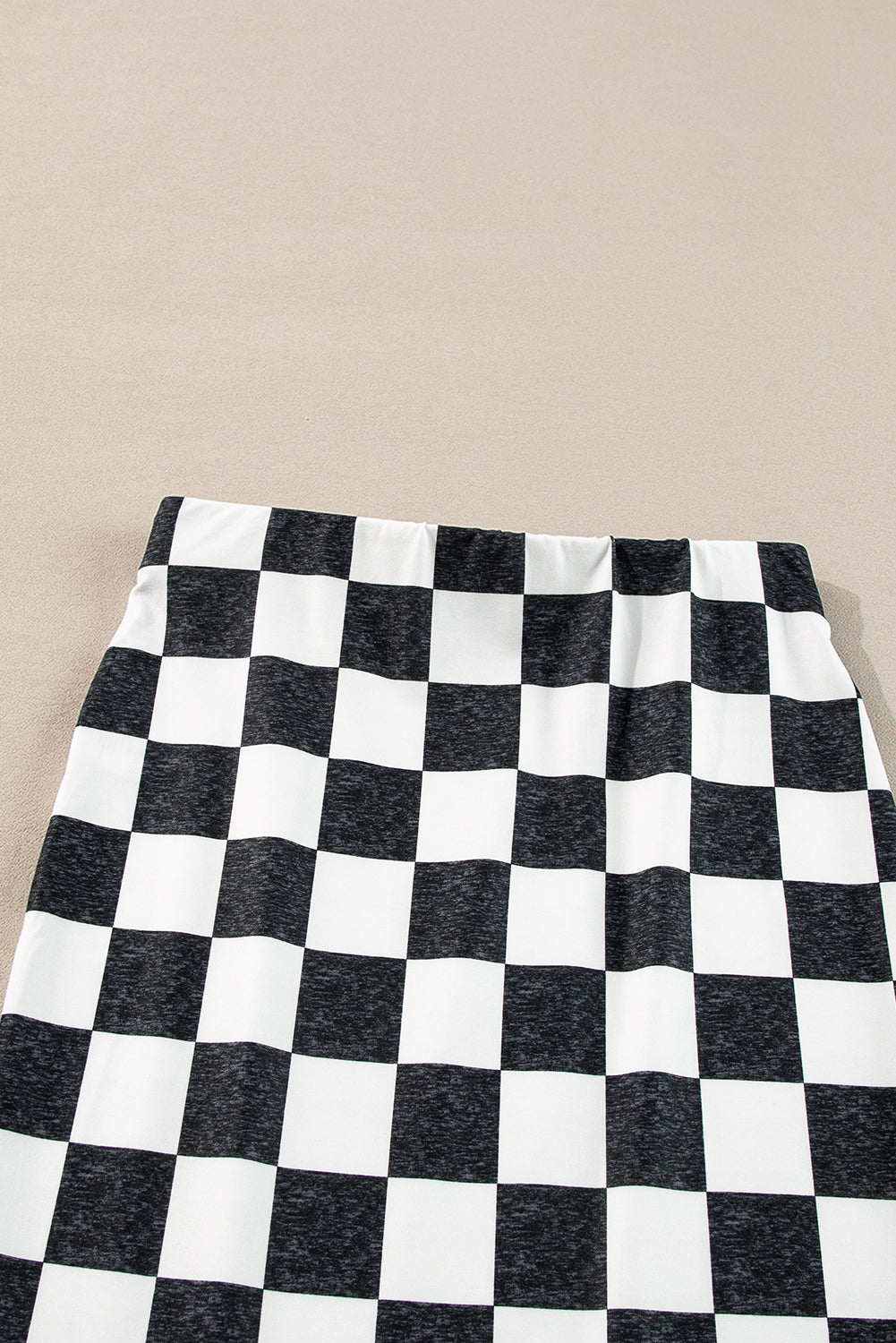 Stacey B's Rose Checkered Print Side Slit Slim Fit Midi Skirt